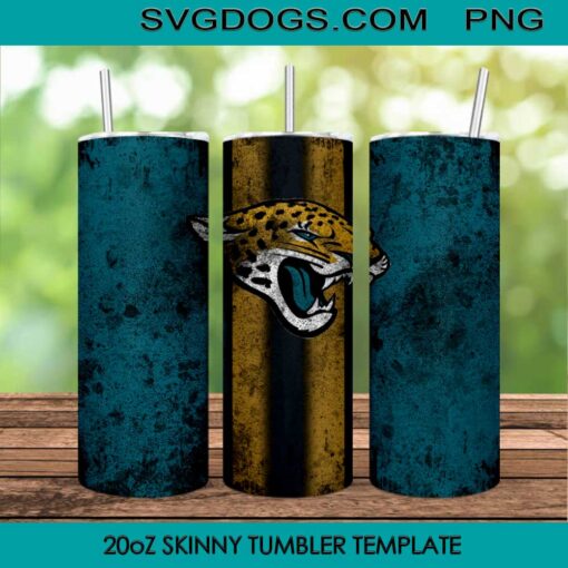 Jacksonville Jaguars 20oz Skinny Tumbler Template PNG, NFL Jacksonville JaguarsTumbler Template PNG File Digital Download