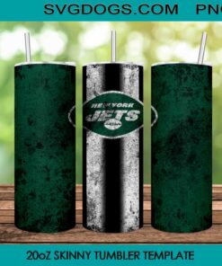 Ny Jets Yeti 20oz Skinny Tumbler Template PNG, NFL Logo New York Jets Tumbler Template PNG File Digital Download