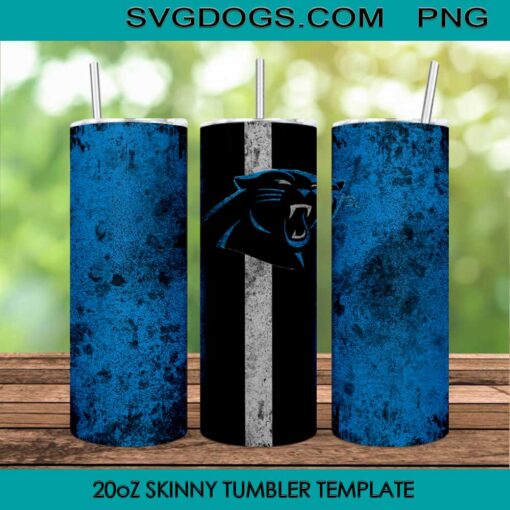 Carolina Panthers 20oz Skinny Tumbler Template PNG, NFL Sport Tumbler Template PNG File Digital Download