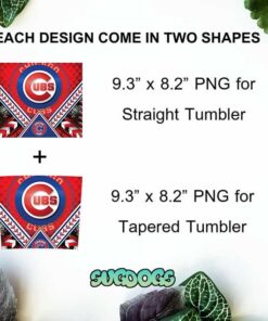 Chicago Cubs 20oz Skinny Tumbler Template PNG, Chicago Cubs Baseball Tumbler Template PNG File Digital Download 1