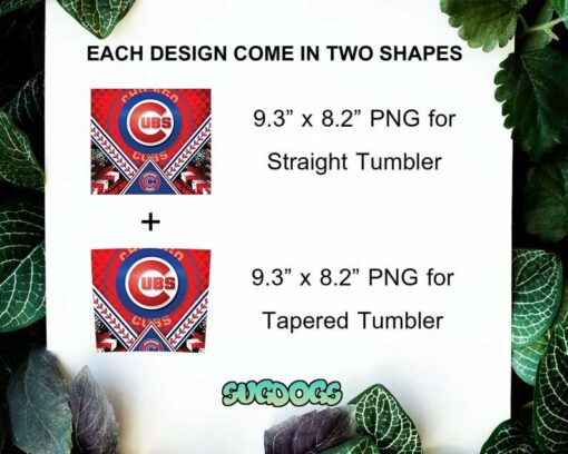 Chicago Cubs 20oz Skinny Tumbler Template PNG, Chicago Cubs Baseball Tumbler Template PNG File Digital Download