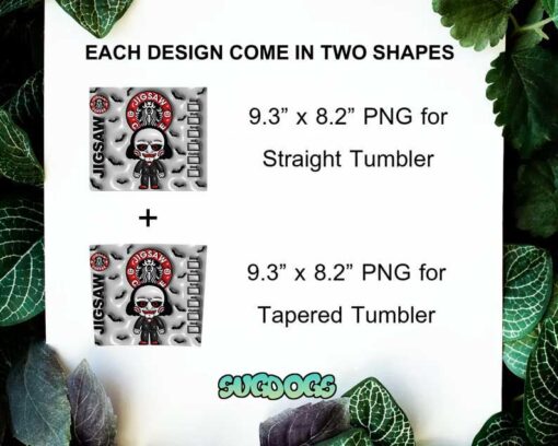 Jigsaw Coffee 20oz Skinny Tumbler Template PNG, Chibi Jigsaw Tumbler Template PNG File Digital Download