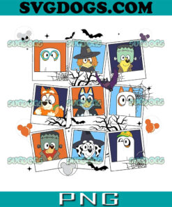Bluey And Friend Halloween PNG, Bluedog Spooky PNG, Bluey Family Halloween PNG