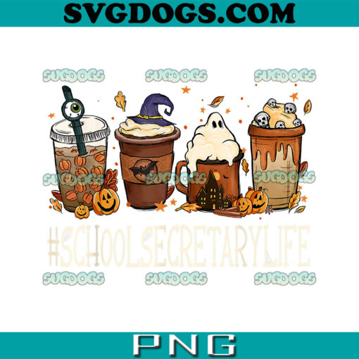 School Secretary Life PNG, Horror Fall Coffee PNG, Halloween Pumpkin PNG