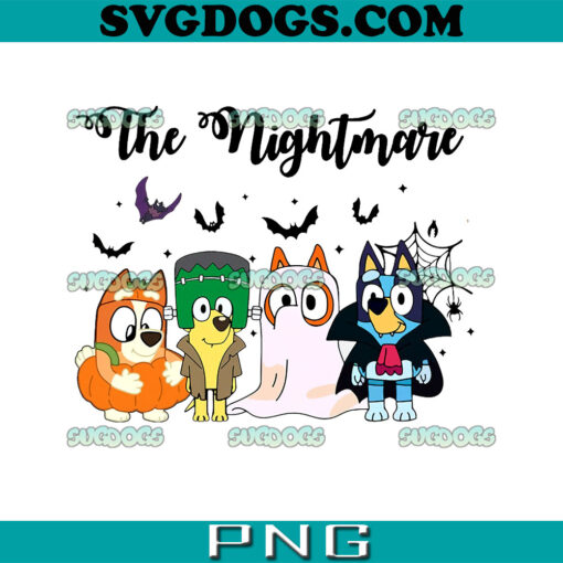 The Nightmare Before Bluey Halloween PNG, Bluey Halloween Masquerade PNG, Trick Or Treat Halloween PNG