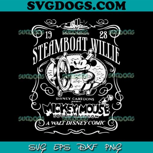 Mickey Mouse Steamboat Willie SVG PNG, A Walt Disney Comic SVG, Steamboat Willie SVG PNG EPS DXF