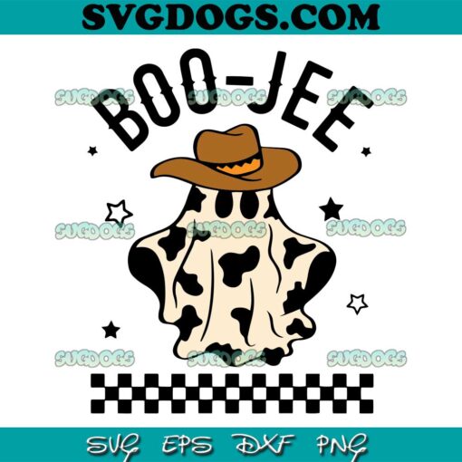 Boo Jee Cow Boy Ghost Halloween SVG PNG, Boo Haw Cowboy Ghost Halloween SVG, Western Cowboy Ghost SVG PNG EPS DXF