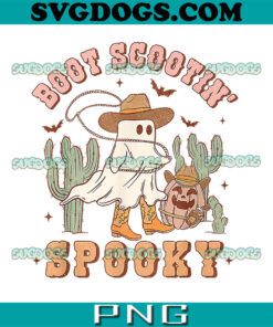 Boot Scootin Spooky PNG, Retro Western Halloween Cowboy Ghost PNG