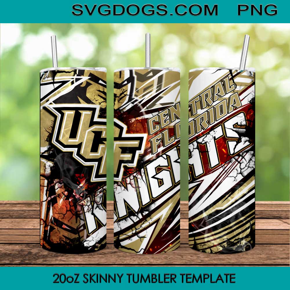 Central Florida Knights 20oz Skinny Tumbler Template PNG, UCF Tumbler Template PNG File Digital Download