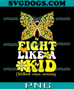 Fight Like Kids For Childhood Cancer Awareness PNG, Gold Ribbon PNG, Childhood Cancer PNG