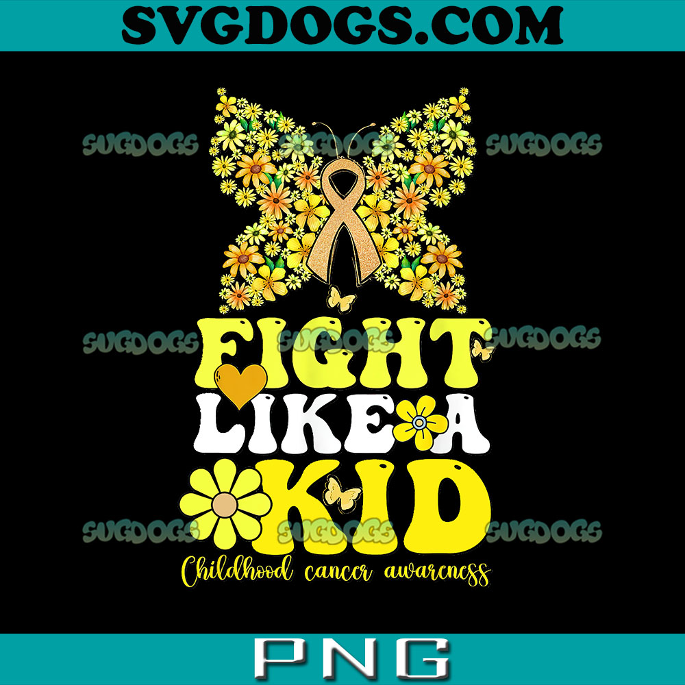Fight Like Kids For Childhood Cancer Awareness PNG, Gold Ribbon PNG, Childhood Cancer PNG