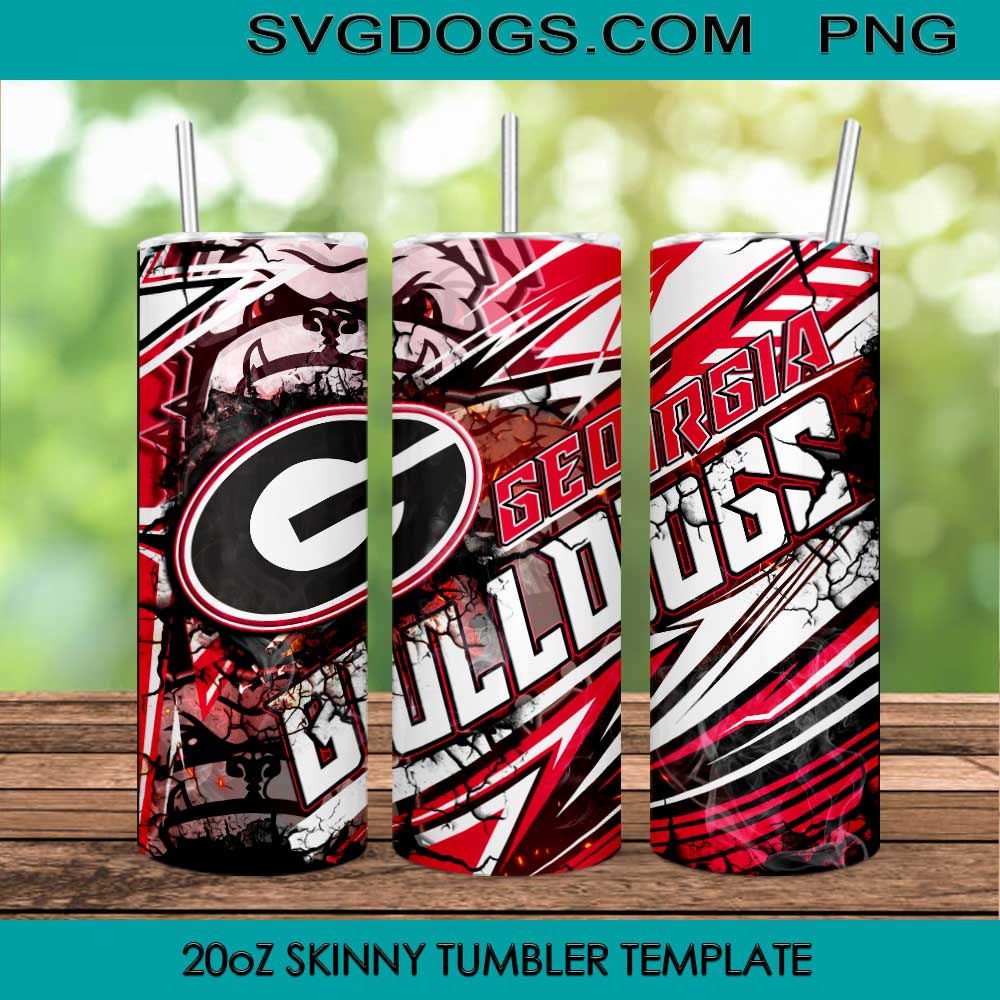 Georgia Bulldogs Grunge 20oz Skinny Tumbler Template PNG, Georgia Bulldogs Tumbler Template PNG File Digital Download