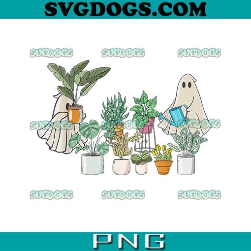 Ghost Plant Lady Halloween PNG, Ghostly Gardening Plant Lover PNG, Halloween PNG