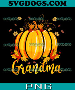 Grandma Pumpkin PNG, Cute Halloween Fall Leaves PNG, Grandma Halloween PNG