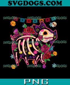 Halloween Day Of Dead PNG, Funny Cute Sugar Skull Mexican Pig PNG, Sugar Skull Mexican Pig Bone Halloween Day Of The Dead PNG