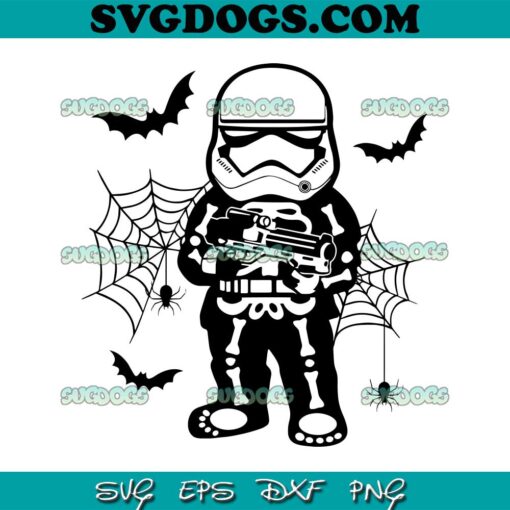 Halloween Stormtrooper Skeleton SVG PNG, Halloween Skeleton SVG, Combine For Halloween And Star Wars SVG PNG EPS DXF