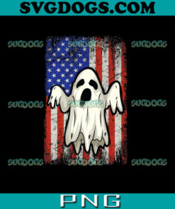 Patriotic Ghost USA PNG, Halloween US PNG, American Flag  PNG