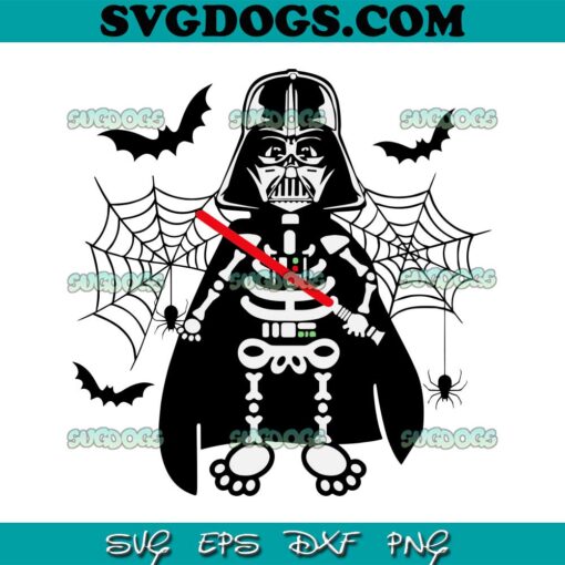 Happy Halloween Darth Vader Skeleton SVG PNG, Darth Vader SVG, Spooky Vibes SVG PNG EPS DXF