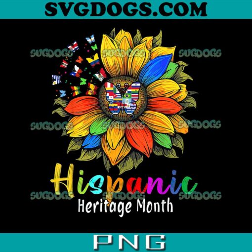 Hispanic Heritage Month Sunflower PNG, Sunflower Latin Countries Flags PNG, Hispanic Heritage Month PNG