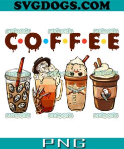 Horror Fall Coffee PNG, Pumpkin Spice Latte Autumn PNG, Ghostface PNG, Jason PNG, Michael Myers PNG