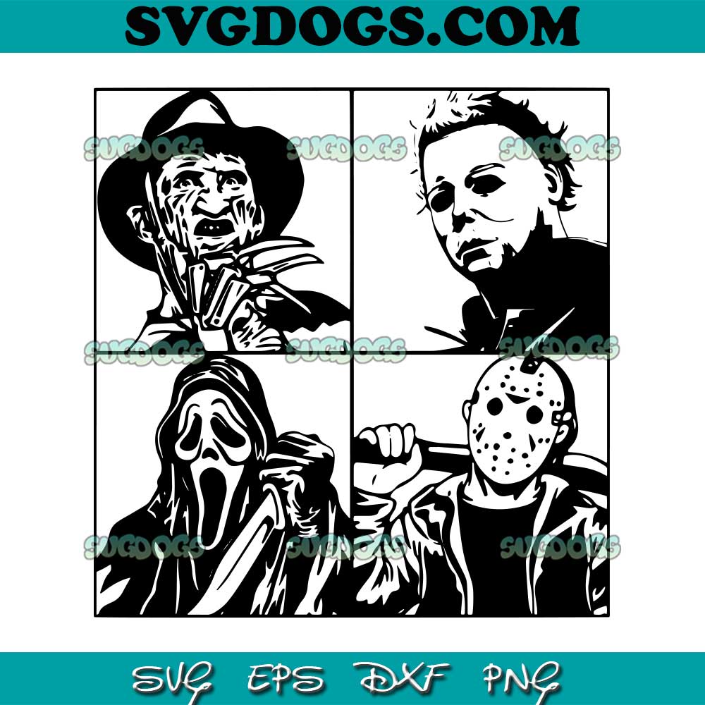 Horror Movie Characters SVG PNG, Chucky Jason Vorhees SVG, Freddy SVG, Micheal Myers SVG PNG EPS DXF