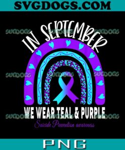In September We Wear Teal Purple PNG, Ribbon Suicide Prevention PNG, Breast Cancer PNG