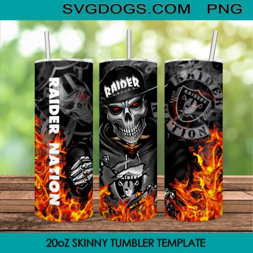 Las Vegas Raiders Skull 20oz Skinny Tumbler Wrap, Las Vegas Raiders Tumbler Template PNG File Digital Download