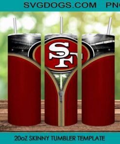 San Francisco 49ers 20oz Skinny Tumbler Template PNG, San Francisco Football Tumbler Template PNG File Digital Download