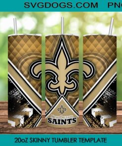 Saints 20oz Skinny Tumbler Wrap, New Orleans Saints Tumbler Template PNG File Digital Download