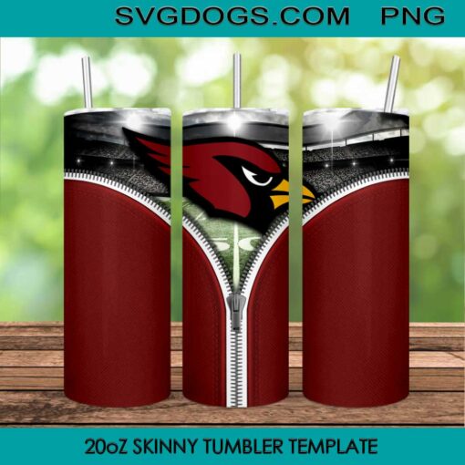 Arizona Cardinals Logo 20oz Skinny Tumbler Template PNG, Arizona Football Tumbler Template PNG File Digital Download