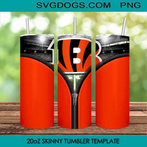 Cincinnati Bangles Logo 20oz Skinny Tumbler Template PNG, NFL Bangles Tumbler Template PNG File Digital Download