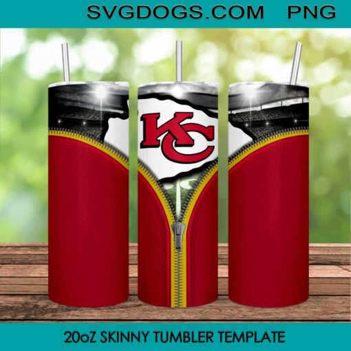 Kansas City Chiefs Zipper 20oz Skinny Tumbler Template PNG, KC Chiefs Football  Tumbler Template PNG File Digital Download