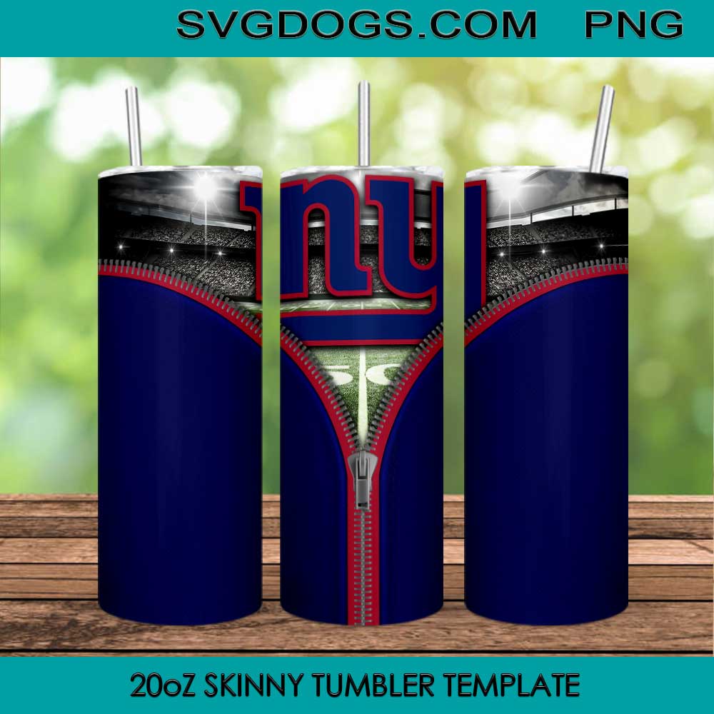 New York Giants Zipper 20oz Skinny Tumbler Template PNG, New York Giants Logo Tumbler Template PNG File Digital Download