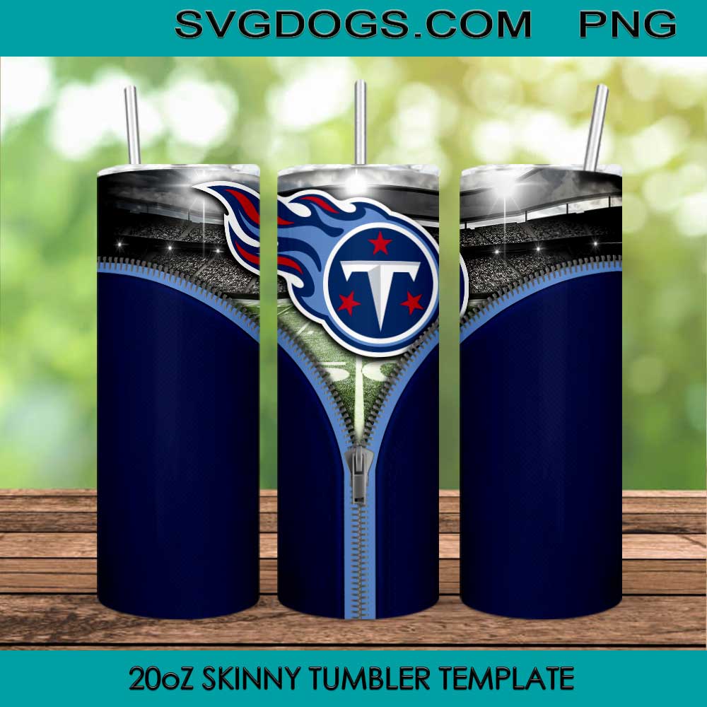 Tennessee Titans Zipper 20oz Skinny Tumbler Template PNG, Titans Tumbler Template PNG File Digital Download