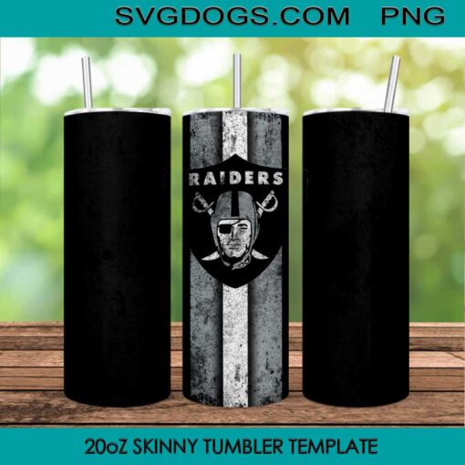 Las Vegas Raiders 20oz Skinny Tumbler Template PNG, Raider Football Tumbler Template PNG File Digital Download