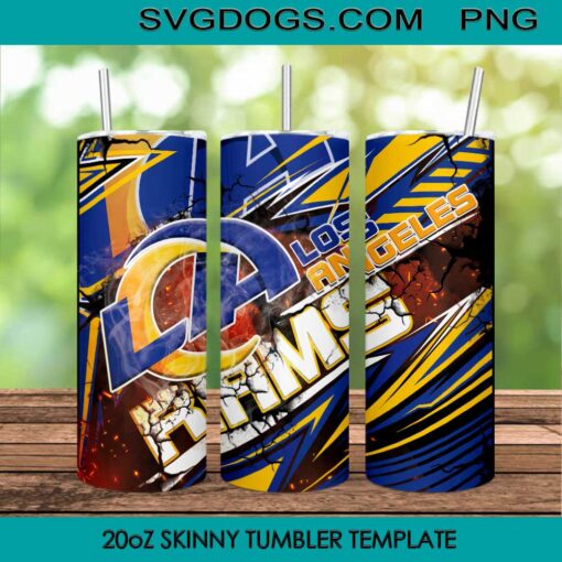 Rams 20oz Skinny Tumbler Template PNG, Los Angeles Rams Tumbler Template PNG File Digital Download