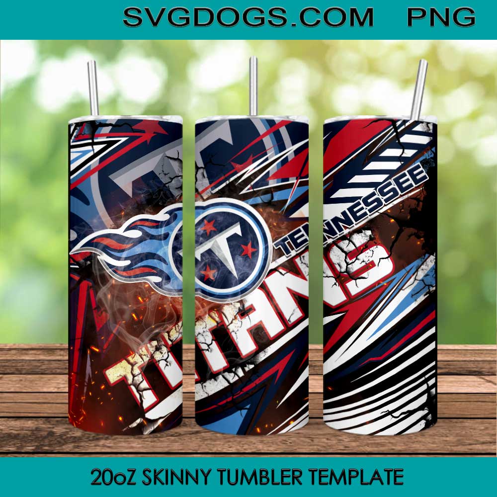 Titans 20oz Skinny Tumbler Template PNG, Tennessee Titans Tumbler Template PNG File Digital Download