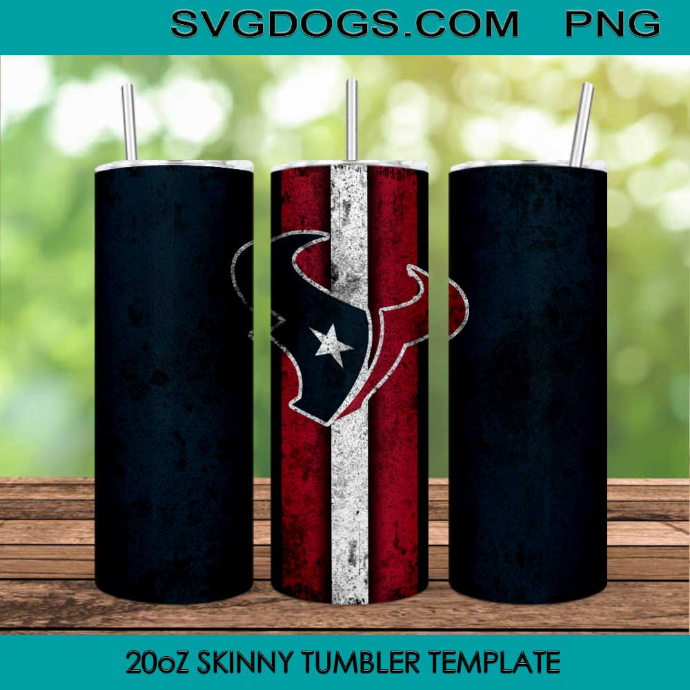 Houston Texans 20oz Skinny Tumbler Template PNG, Houston Texans Logo Tumbler Template PNG File Digital Download