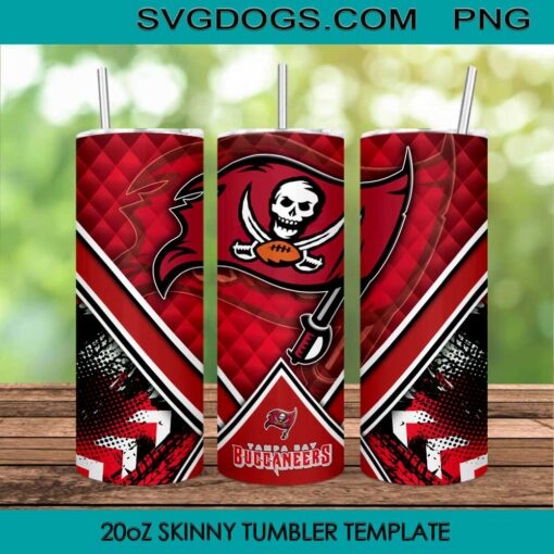 Buccaneers 20oz Skinny Tumbler Wrap, Tampa Bay Buccaneers Tumbler Template PNG File Digital Download