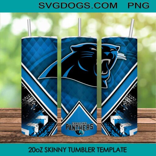 Panthers 20oz Skinny Tumbler Wrap, Carolina Panthers Tumbler Template PNG File Digital Download