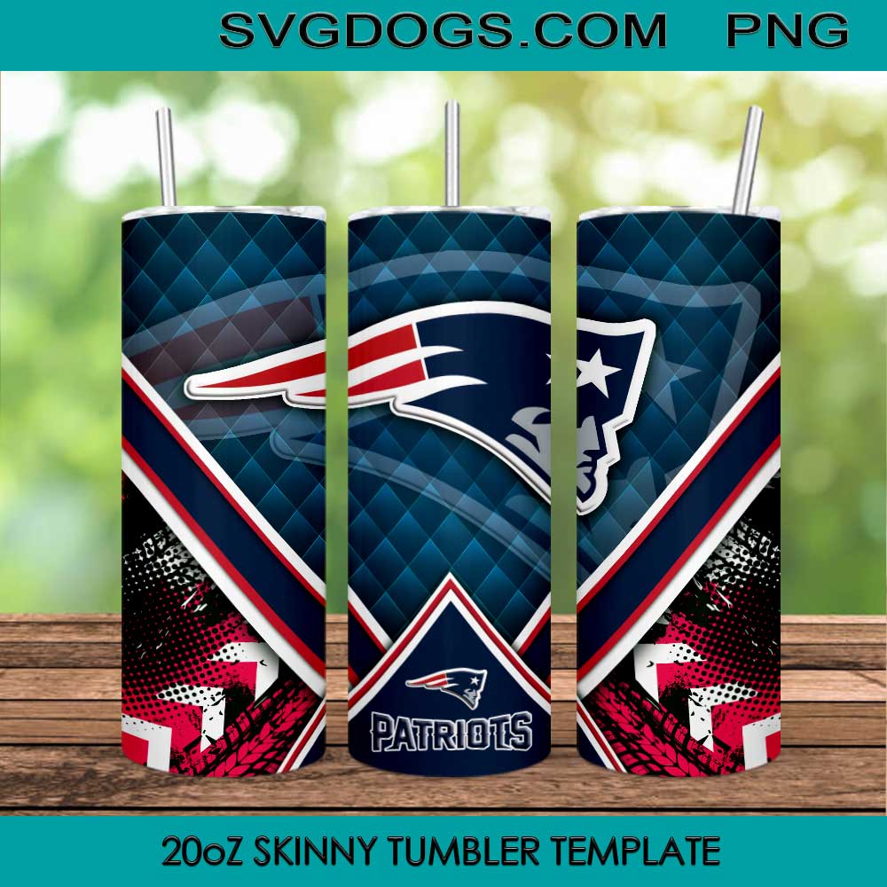 Patriots 20oz Skinny Tumbler Wrap, New England Patriots Tumbler Template PNG File Digital Download