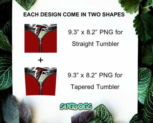 Atlanta Falcons Logo 20oz Skinny Tumbler Template PNG, Falcons Nation Tumbler Template PNG File Digital Download