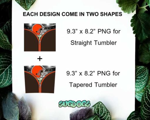 Cleveland Browns Zipper 20oz Skinny Tumbler Template PNG, Browns Football Tumbler Template PNG File Digital Download
