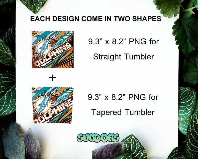 Dolphins 20oz Skinny Tumbler Template PNG, Miami Dolphins Tumbler Template PNG File Digital Download