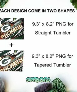 Packers 20oz Skinny Tumbler Template PNG, Green Bay Packers Tumbler Template PNG File Digital Download 1