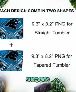 Panthers 20oz Skinny Tumbler Wrap, Carolina Panthers Tumbler Template PNG File Digital Download 1