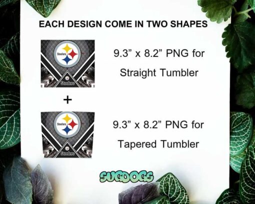 Steelers 20oz Skinny Tumbler Wrap, Pittsburgh Steelers Tumbler Template PNG File Digital Download