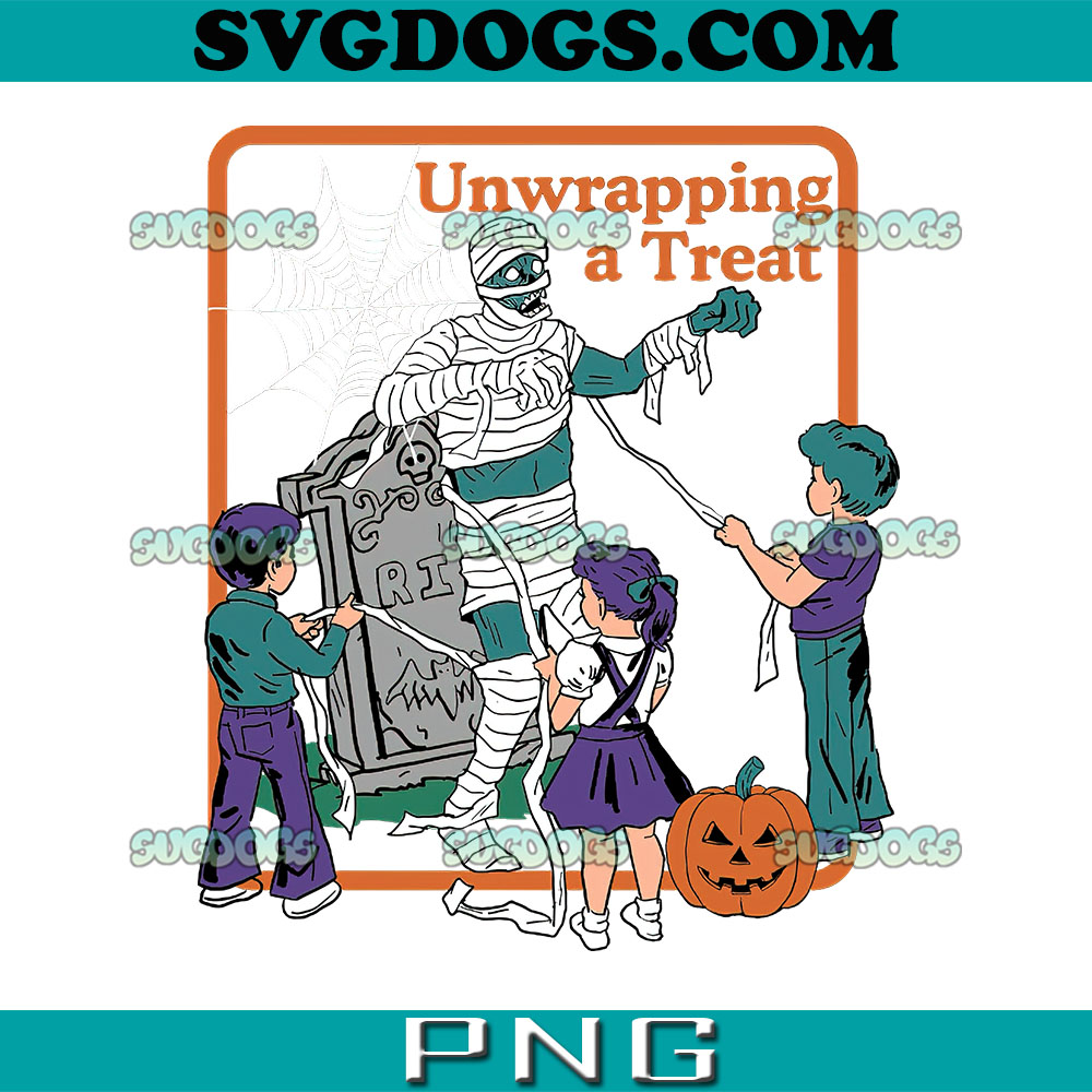 Mummy Halloween PNG, Kids with a Mummy Funny Halloween PNG