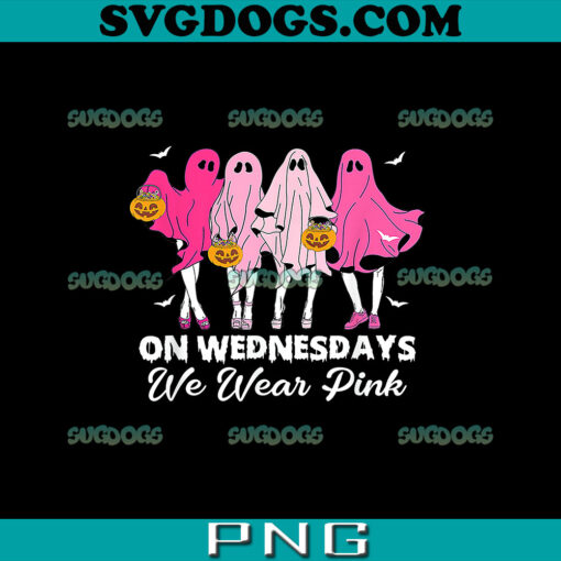 On Wednesday We Wear Pink PNG, Ghost Halloween Pink Breast Cancer PNG, Pink Girl Ghost PNG