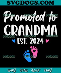 Promoted To Grandma Est 2024 SVG PNG, New Grandma Grandmother SVG, Soon To Be Grammy SVG PNG EPS DXF